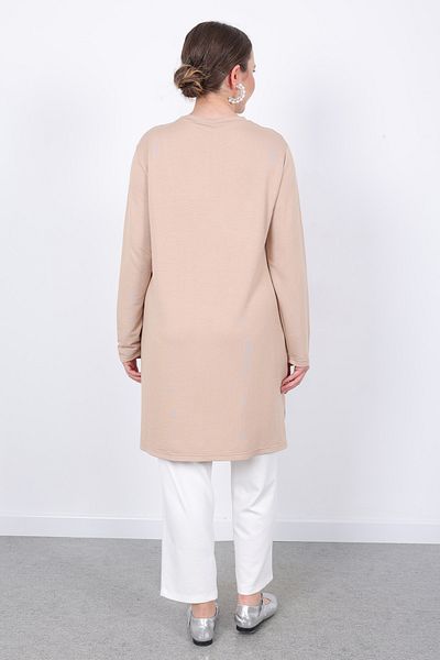 Linvey Daily comfortable stylish women's combed cotton summer ribbed stitching wide fit tunic