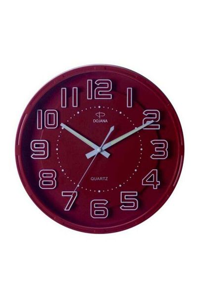 dojana Round Analog Wall Clock Red