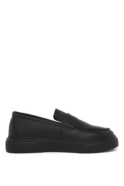 Deri Company Fibe Men's Black Leather Sports Shoes