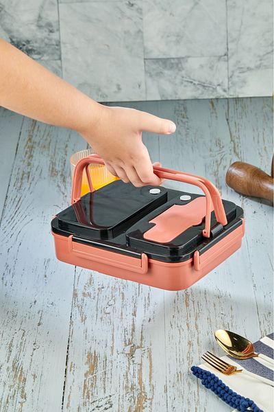 Elista YK-1392 SPECIAL SERIES LUXURY STAINLESS STEEL 3 BAG FOOD CONTAINER FOOD THERMOSE-PINK