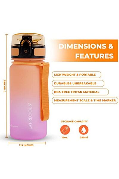 LA' PRECIOUS Water Bottle for Kids & Adults, 500ML, 350ML - USA Tritan Material, Non-Toxic BPA Free,