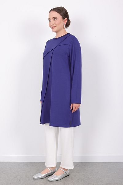 Linvey Daily comfortable stylish women's combed cotton summer ribbed stitching wide fit tunic