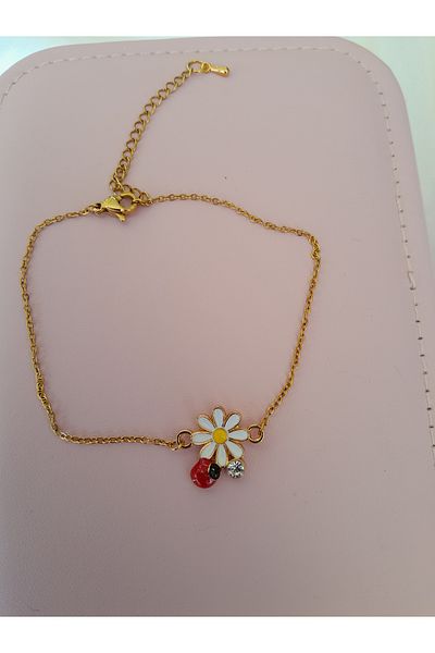 Minnoş Dükkan Daisy and Ladybug Patterned Anklet