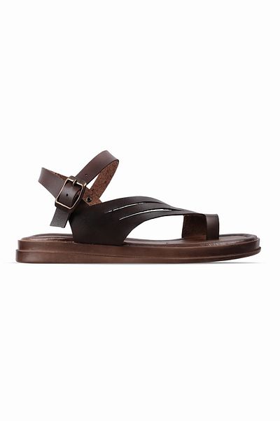 Lal Shoes & Bags Asset Women's Finger Cross Strap Detailed Sandals B4102-Brown