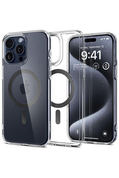 Spigen Etui Ultra Hybrid Mag z MagSafe na iPhone 15 Pro szare