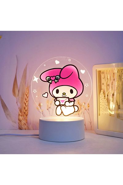 ILUMISHOP Led Night Light, My Melody, 7 Colors, USB Power Supply or 3 AA Batteries