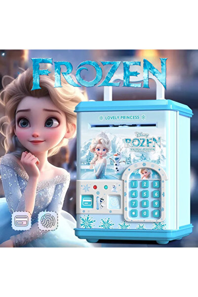 MJ TOYS Frozen Prenses Elsa Elektronik Şifreli Kumbara Atm Görünümlü Elsa Kumbara Karlar Ülkesi Atm Kumbara