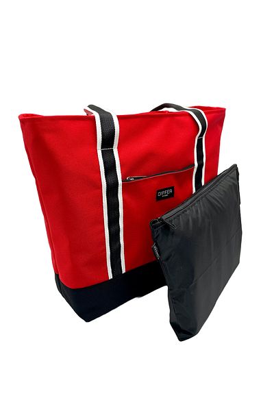 Differ Studio Red Color 2-Piece Waterproof Multi-Purpose Beach/Arm/Shoulder/Sports/Travel Bag with Black Inner Bag