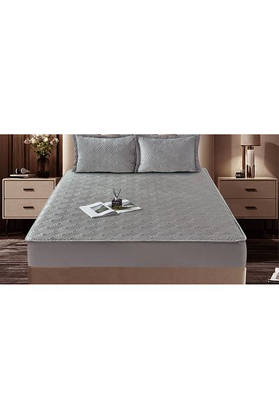 FIONNA.RO Velvet Topper Cover 180x200cm - Grey