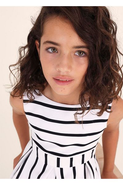 MAYORAL Girl's Striped Dress White