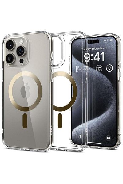 Spigen Etui Ultra Hybrid Mag z MagSafe na iPhone 15 Pro złote