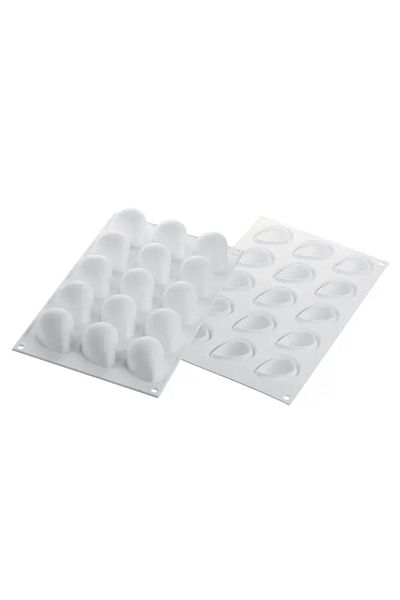 silikomart Silicone mold and cutter for single-portion cakes, 3D Strawberries, Fragola 30, 15 cavities, 48x37x33 mm