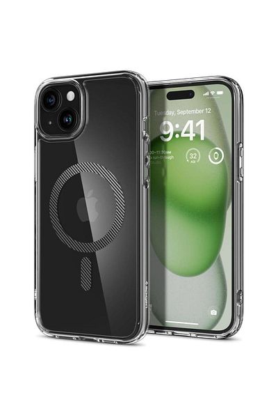 Spigen Etui Ultra Hybrid Mag z MagSafe na iPhone 15 szare