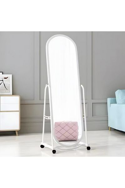Estilo Modern design mobile mirror - available in black and white - Height: 170 cm, Width: 50 cm
