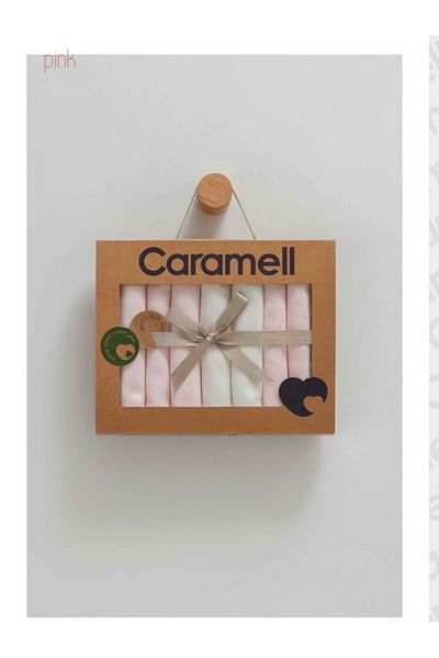 Caramell My Baby Kumsal 100% Cotton 7 Pack Baby Mouth Wipes New Season Cute Rabbit Pink 1491