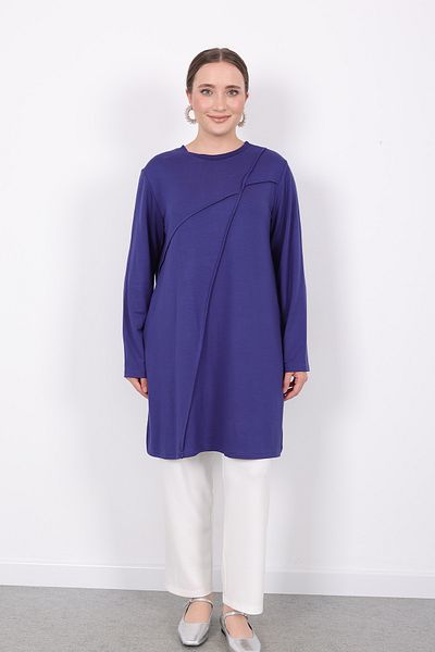 Linvey Daily comfortable stylish women's combed cotton summer ribbed stitching wide fit tunic