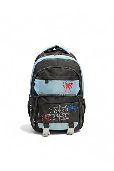 COUPELLA Boys' Middle School Wide Pocketed Patterned 5 Pocket School, Back, Bag