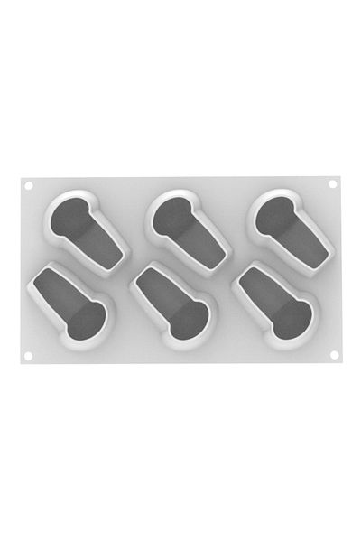 silikomart Silicone mold and cutter for single-portion cakes, mushroom, 6 cavities, 90x62x55mm