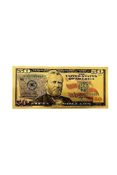 BLA BLA FOAM 50 $ Feng Shui Gold Plated Polymer Banknote, Decorative Gift