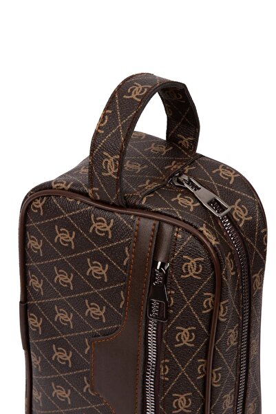 Newish Мъжки кожен портфейл с механизъм и портфолио, клъч, чанта за бръснене, козметика и ежедневна чанта (14X24 см)