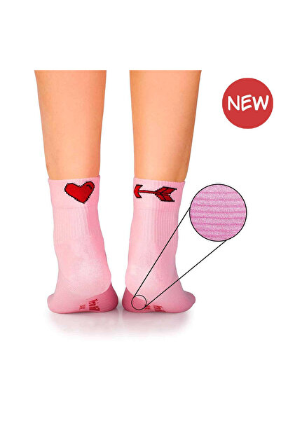 Pirin Hill Розови памучни чорапи със стрелка и сърце Active Day