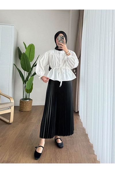 DUFON Belly Tunnel Short Shirt over the Skirt