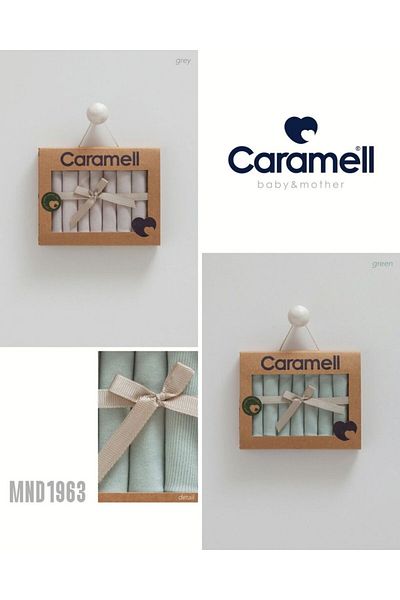 Caramell My Baby Kumsal 100% Cotton 7 Pack Baby Mouth Wipes New Season Hello Forest Gray 1963