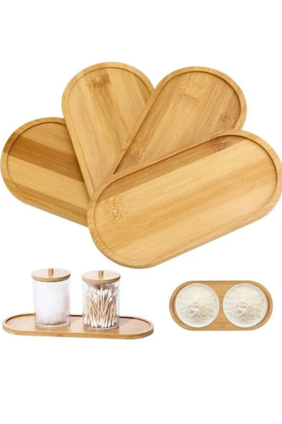 TUMU LIFE 2 صينية تقديم وخدمة بيضاوية من الخيزران - صينية خشبية - قاعدة وعاء ...