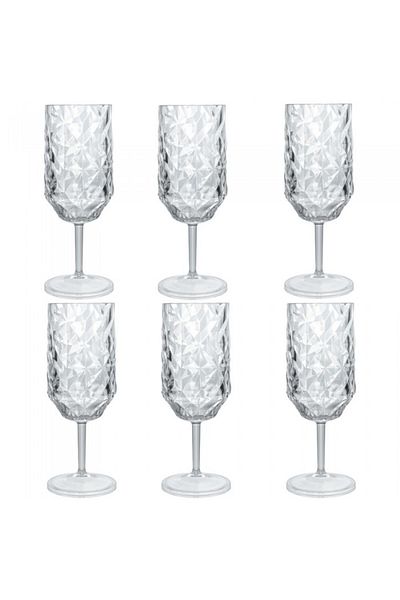 Raki Set 6 pahare vin policarbonat PRISMA CLEAR, 400ml, D7,3xh21,2cm