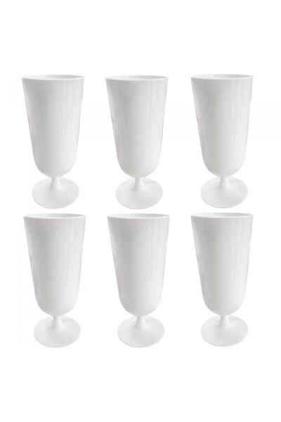 Raki Set of 6 polycarbonate WHITE cocktail glasses 460ml