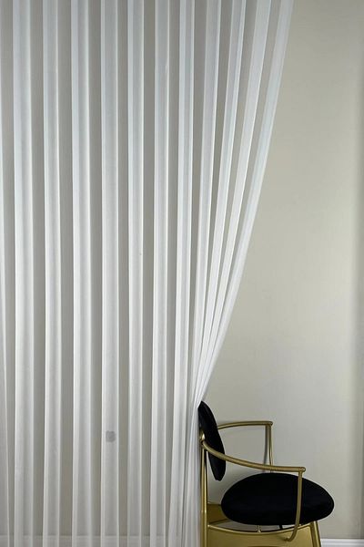 ervin Pure Voile by Modern and Minimalist Tulle Curtain with Tight Pleats