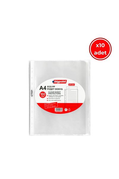 Bigpoint Bag File, 10 Pieces, 60 A4 Capacity, Eco Transparent, 100's