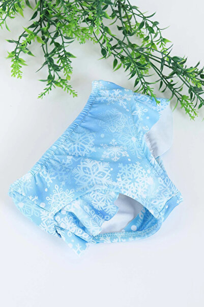 gnygiyim Costum de baie cu model de caractere pentru fetiță, cu bretele, cu volane, bikini 3 piese