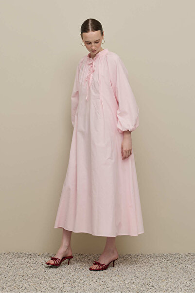 Fahhar Wide Voile Dress Pink