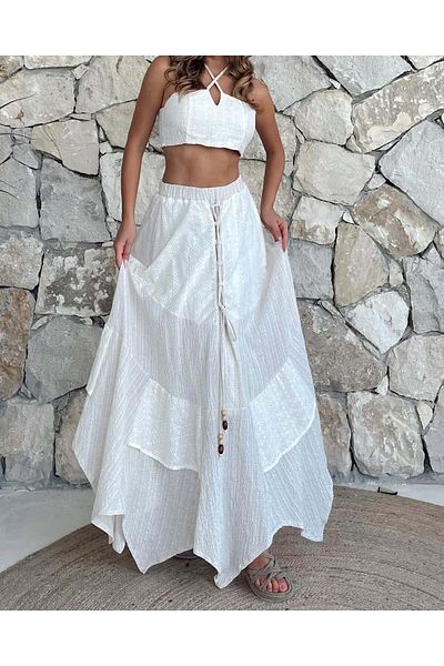 Holly Beez Bohemian Skirt with Embroidery Pieces