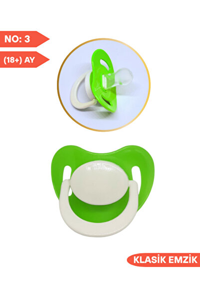 Fatoş Bebe Klasik Silikon Emzik ,NO: 3 (18+) Ay, Yeşil Bebek Emziği
