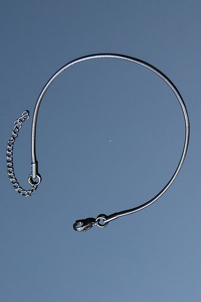 Rua Jewelry Steel Italian Round Snake Bracelet 1 mm Silver Color |   Non-Blackening, Unisex, 2 Years Warranty