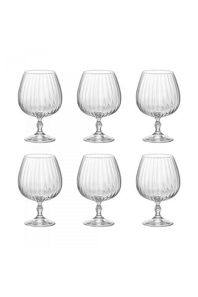 Bormioli Rocco Set of 6 BORMIOLI ROCCO AMERICA COGNAC cognac glasses, 650ml