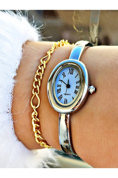 Tisaati Premium Series Special Design Luxury Series Handcuff Model Roman Numeral Women's Wristwatch-Wristband Gift