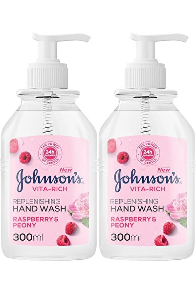 Johnson's Vita-Rich Replenishing Hand Wash, Raspberry And Peony, 2x300Ml