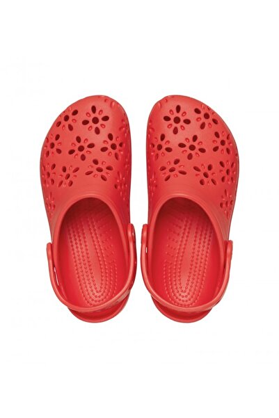 Crocs Red Unisex Classic Floral Cut Out Clog T