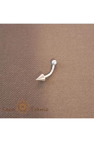 saratremo Curved Piercing with Large Arrow and Small Ball Made of Titanium