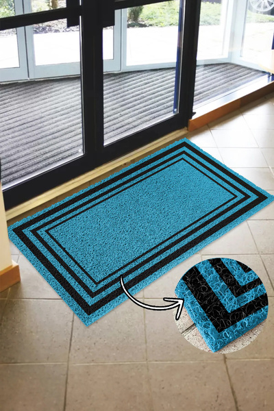 Paspas Yap Rectangular Framed Exterior Door Mat - Curly Mat - Water Resistant - 3 Line Model