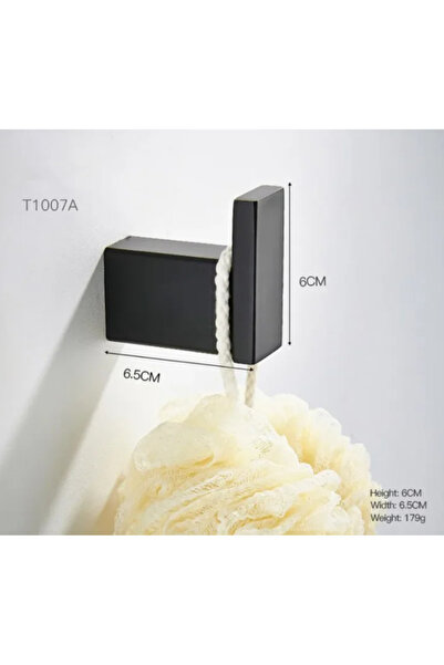 LUXXO Cârlig de baie pentru prosop/halat, metal negru mat, oțel inoxidabil rezistent la coroziune