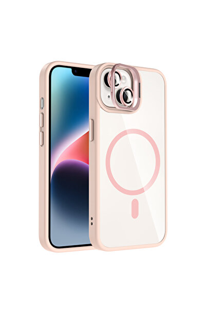 Nezih Case Apple iPhone 13 Uyumlu Standlı ve Kamera Lens Hediyeli Magsafeli K...