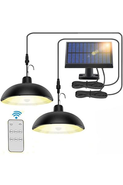 stuffix Solar LED Lamp with Motion Sensor, Remote Control, IP65 Waterproof, Outdoor Use, Warm White 60 LEDs