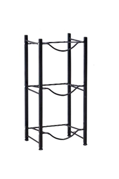 huitich رف تخزين زجاجات المياه الرأسي ثلاثي الطبقات 75×34×33 سم (صف واحد، أسود)