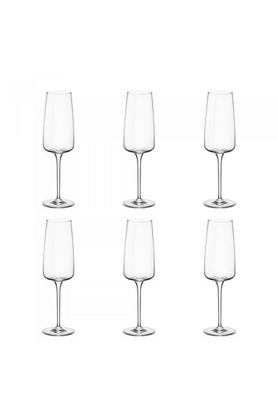 Bormioli Rocco Set of 6 BORMIOLI ROCCO NEXO champagne glasses, 262ml