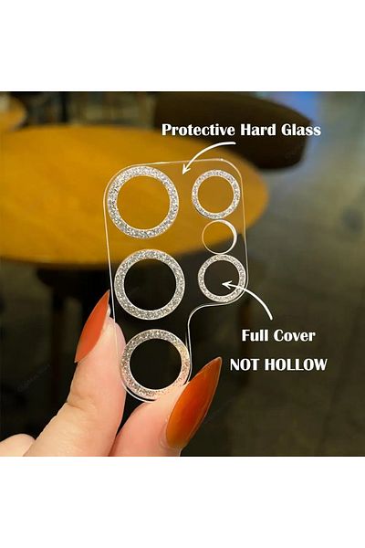 Generic Glitter Shiny Camera Lens Protector Case For Samsung Galaxy S22 Ultra 5G Clear Tempered Glass