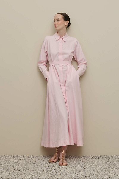 Fahhar Oversize Shirt Dress Pink